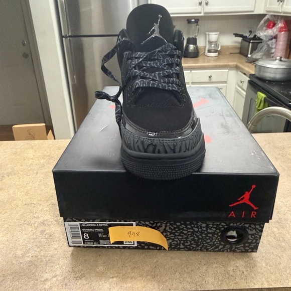 Black Air Jordan3 Sneakers(Black Cat) - Picture 3 of 7